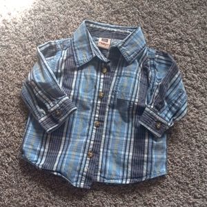 Boys Blue flannel button down dress shirt